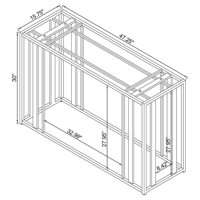 Adri Glass Top Entryway Sofa Console Table Matte Brass