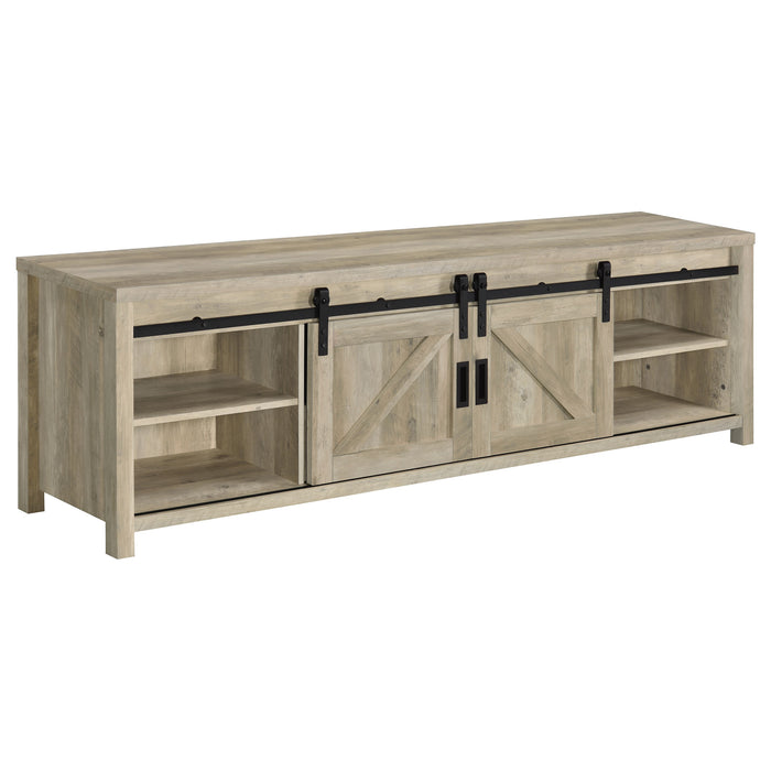 Madra 2-door Engineered Wood 79" TV Stand Distressed Pine