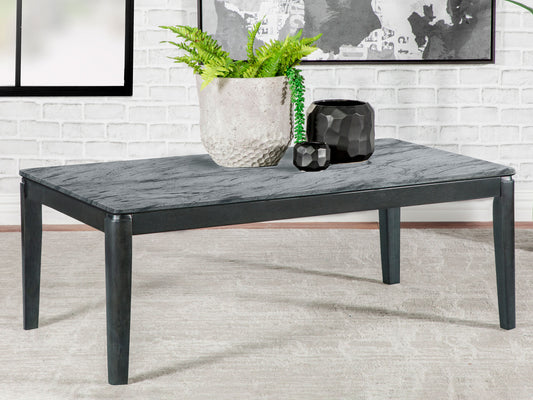 Mozzi Rectangular Faux Marble Coffee Table Grey and Black