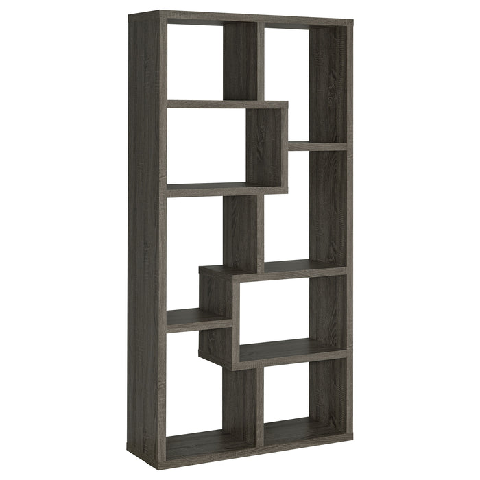 Theo 71-inch 6-shelf Bookshelf Weathered Grey