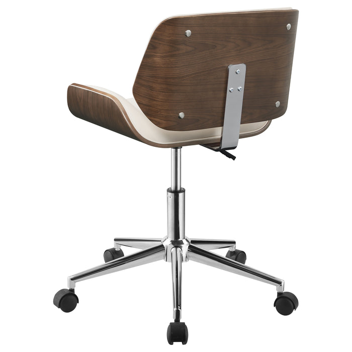 Addington Upholstered Adjustable Office Desk Chair Ecru