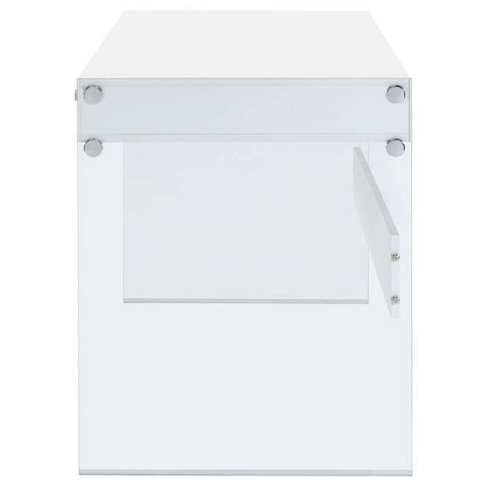 Dobrev 48-inch 2-drawer Writing Desk White High Gloss