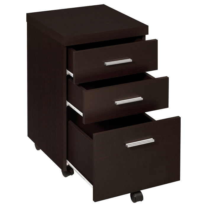 Skeena 3-drawer Mobile Office Storage Cabinet Cappuccino