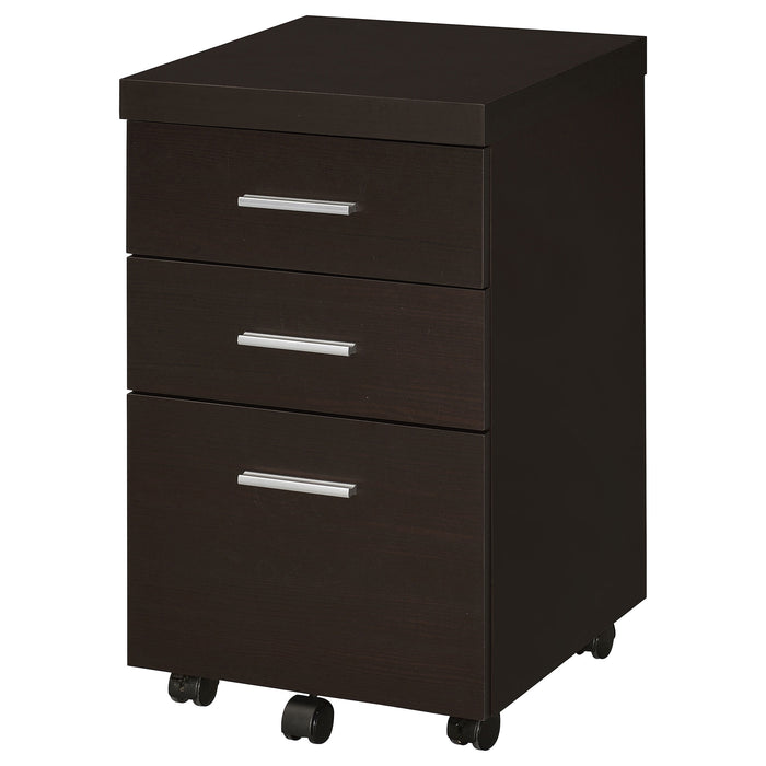 Skeena 3-drawer Mobile Office Storage Cabinet Cappuccino