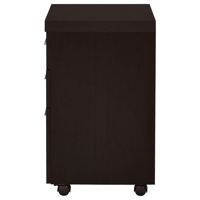 Skeena 3-drawer Mobile Office Storage Cabinet Cappuccino