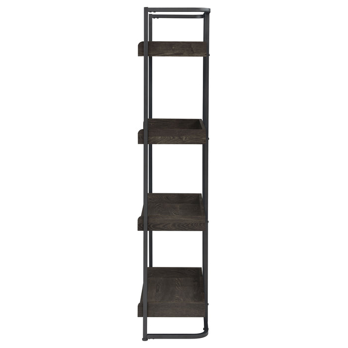 Ember 68-inch 4-shelf Bookshelf Dark Oak and Black