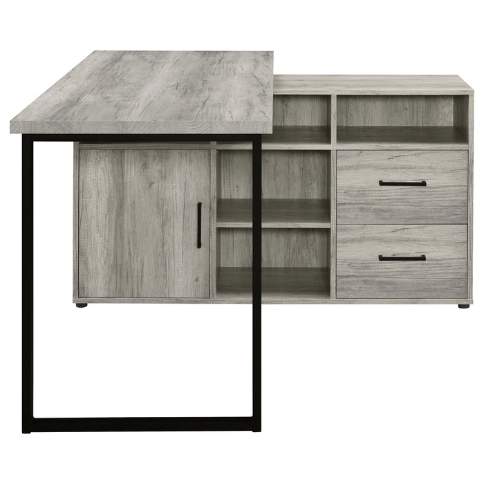 Hertford 59-inch L-Shape Computer Desk Grey Driftwood