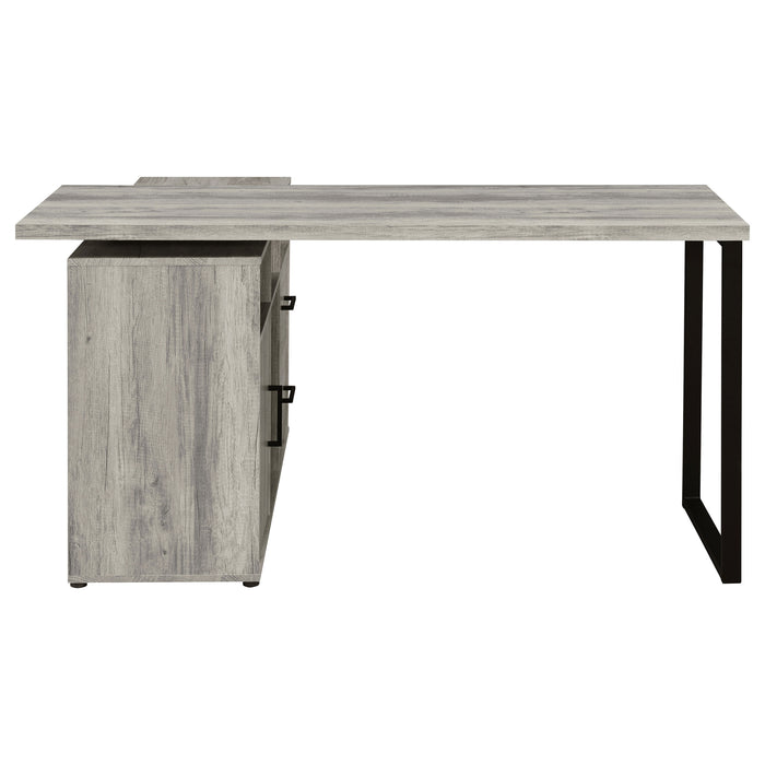 Hertford 59-inch L-Shape Computer Desk Grey Driftwood