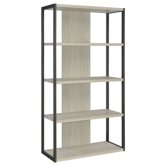 Loomis 72-inch 4-shelf Bookshelf Whitewashed Grey