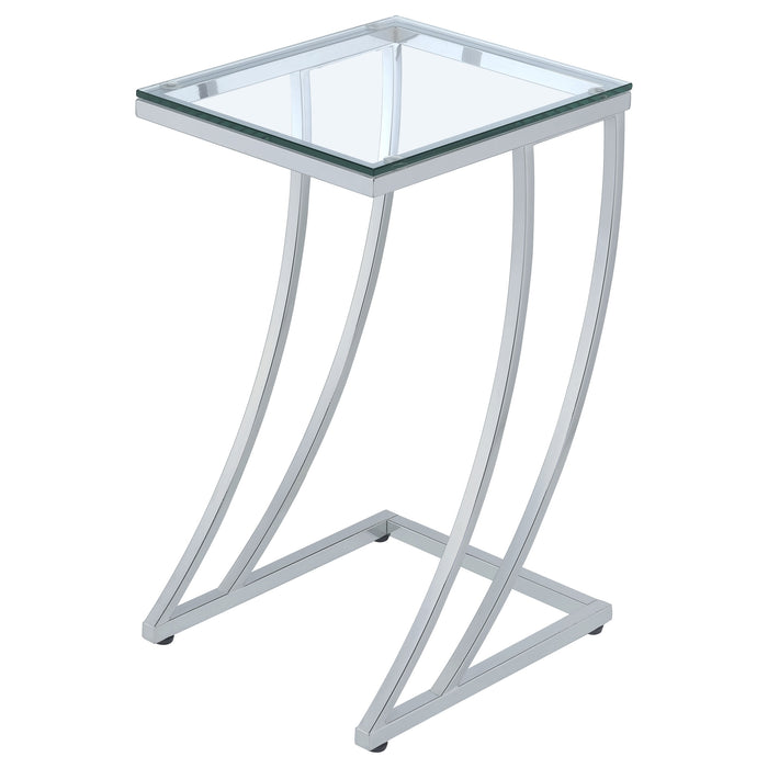 Cayden Rectangular Glass Top Sofa Side Table Chrome