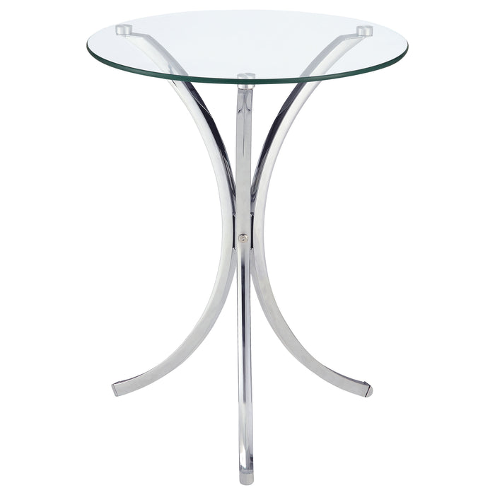 Eloise Round Glass Top Accent Side Table Chrome