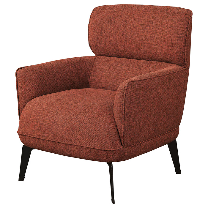 Andrea Upholstered Crecent Arm Accent Chair Orange