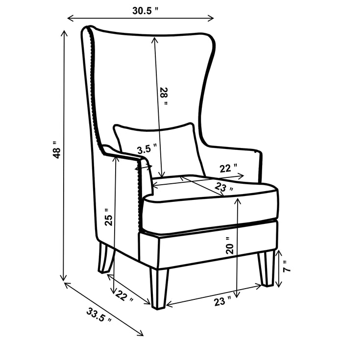 Pippin Upholstered High Wingback Accent Chair Latte