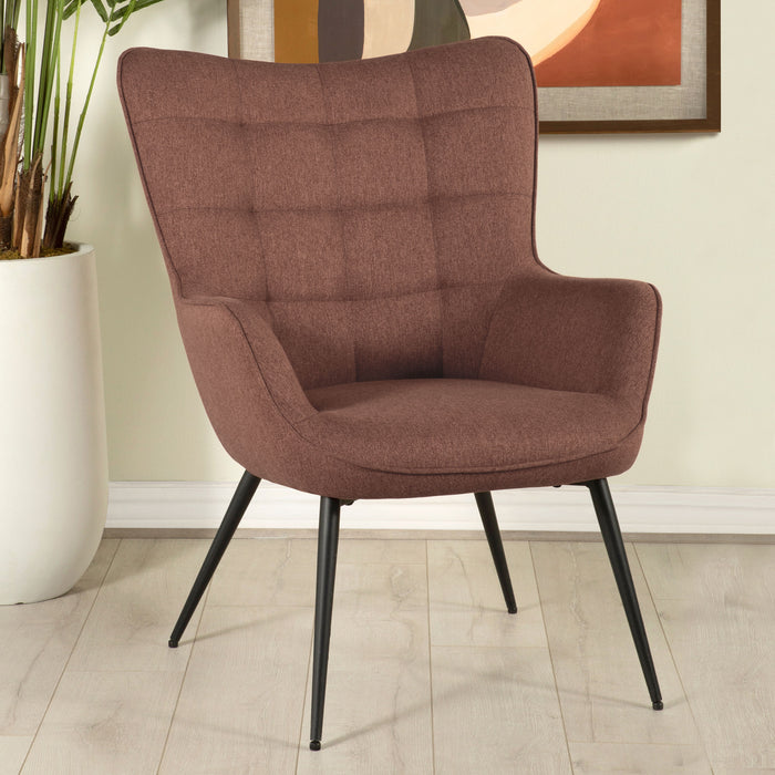 Isla Upholstered Flared Arm Tufted Accent Chair Rust