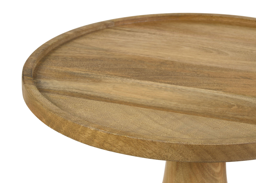 Ixia Round Solid Mango Wood Accent Side Table Natural