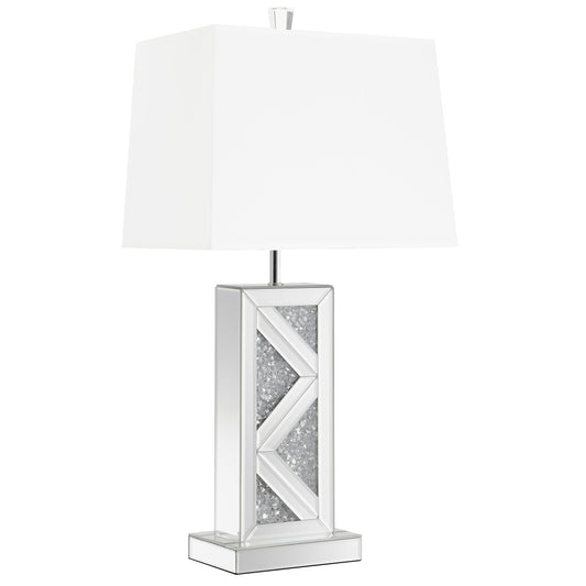 Carmen 32-inch Tapered Shade Mirrored Table Lamp Silver