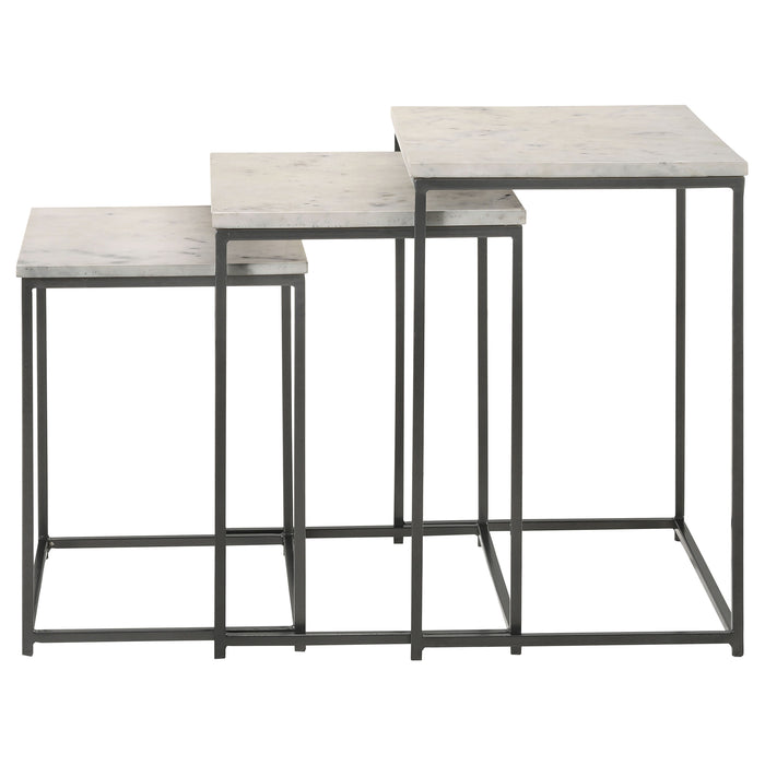 Medora 3-piece Marble Top Nesting Table Set White