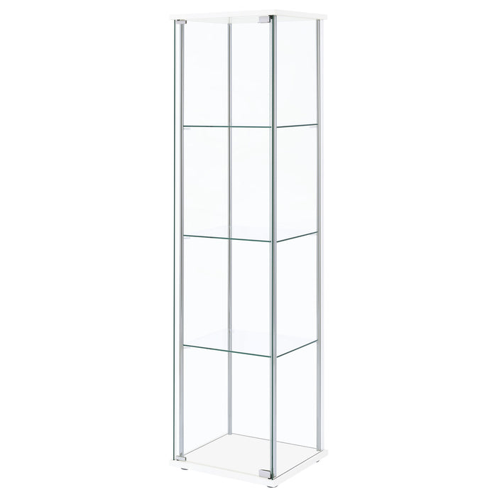 Bellatrix 4-shelf Clear Glass Curio Cabinet White