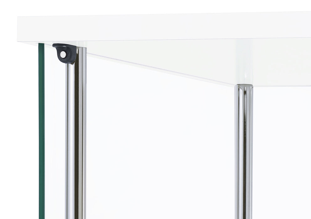 Bellatrix 4-shelf Clear Glass Curio Cabinet White