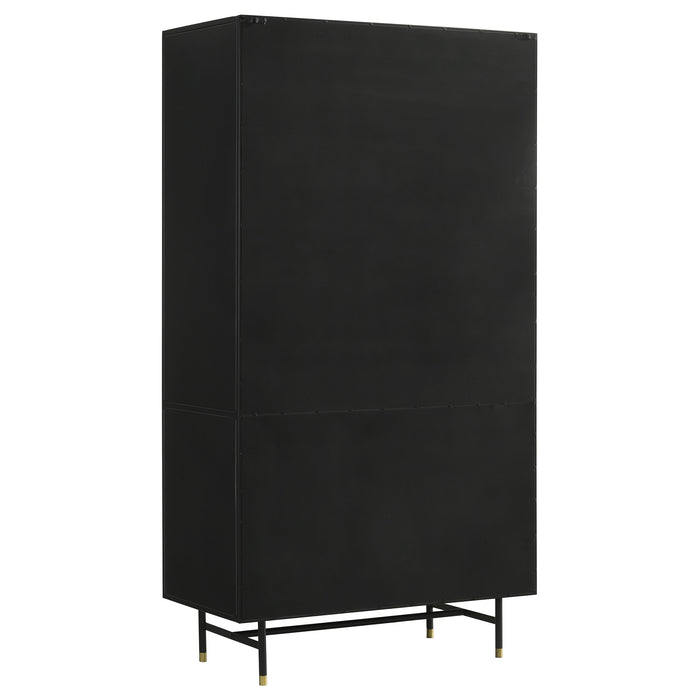 Santiago 4-door Metal Tall Storage Cabinet Matte Black