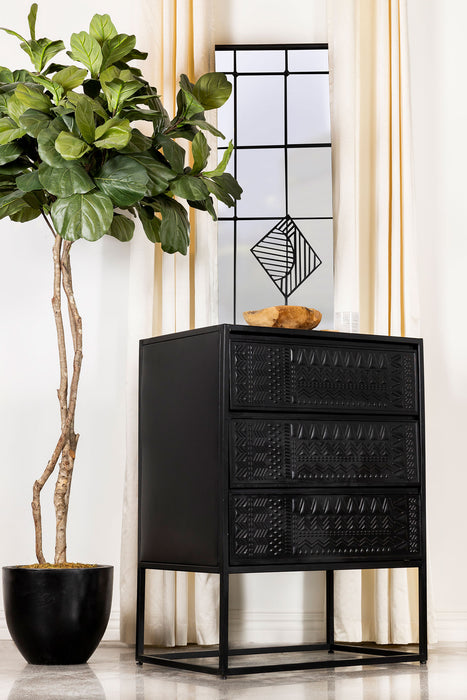 Alcoa 3-drawer Multi-Purpose Tall Accent Cabinet Black